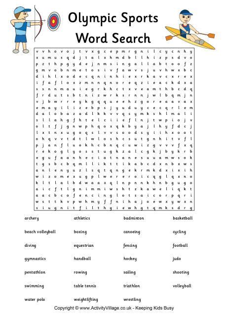 Olympic Sports Word Search Olympic Sports Olympics Activities Olympics