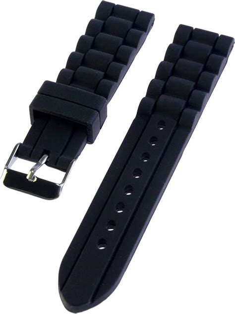 Sanwa 22mm Black Waterproof Silicone Rubber Watch