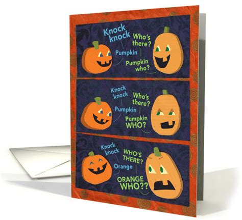 Halloween Pumpkin Knock Knock Joke Card 1582942