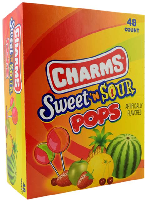 Charms Sweet And Sour Pops 48 Lollipops Box