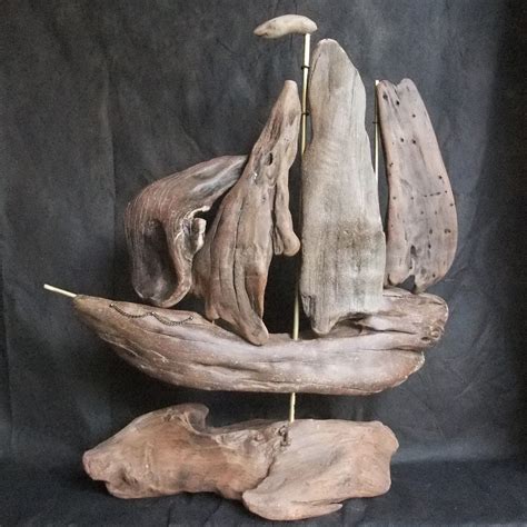 Driftwood Sail Boat Driftwood Art Driftwood Art Sculpture Sculpture Art