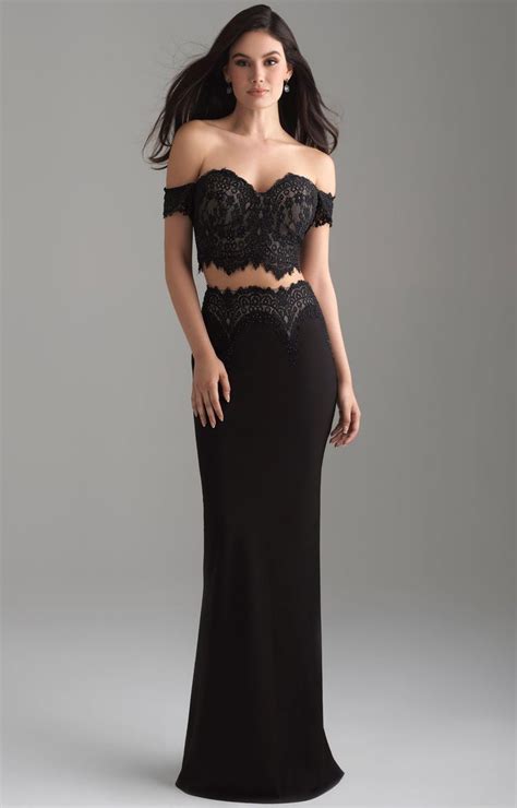 Genealogydresses Long Off The Shoulder Two Piece With Lace Detailing