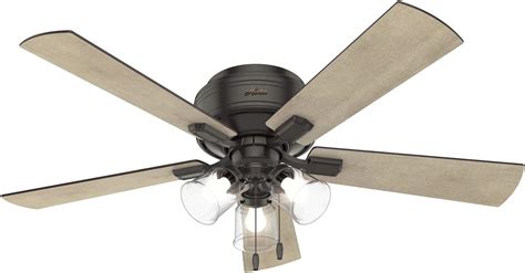 Hunter Crestfield Indoor Low Profile Ceiling Fan With Led Light And