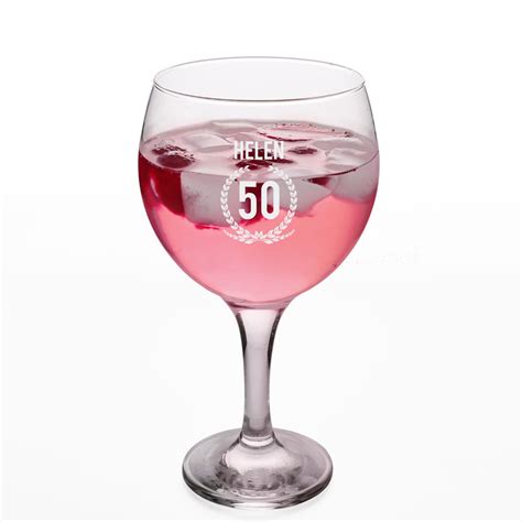 Personalised Gin Glass 50th Birthday