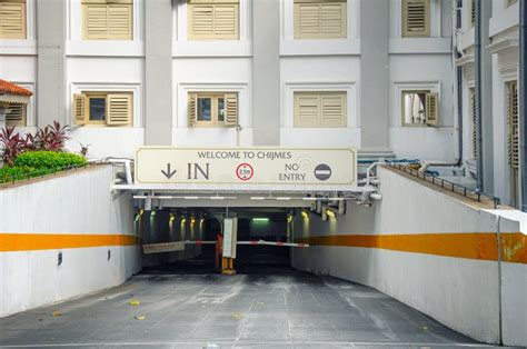 Underground Free Parking Entrance To Chijmes Editorial Stock Image