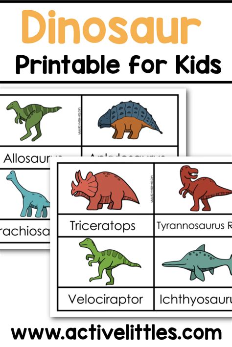 Dinosaur Identification Chart For Kids