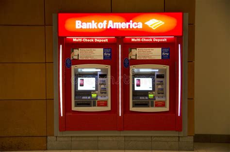 Bank Of America Atm Banking Machine Editorial Photo Image Of Deposit