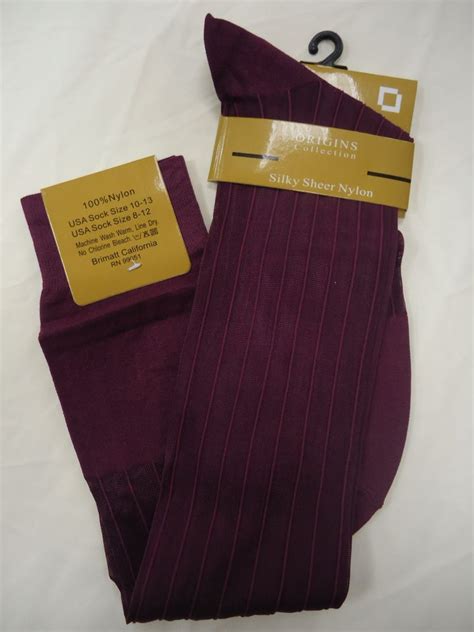 mens burgundy origins silky sheer knee high otc nylon dress socks tnt nader fashion las vegas