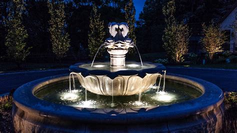 Pond Fountain Lighting Luminated Landscapes