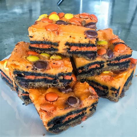· melt the candy melts according to the package instructions, then pour the . Homemade Oreo Cookie dough Halloween Cheesecake : food