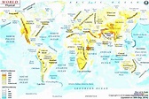 Mountain Ranges Of The World Map | Map, Geography lessons, World map