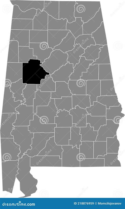 Location Map Of The Tuscaloosa County Of Alabama Usa Stock Vector