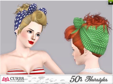Curbs 50s Hairstyles 05 V2 By Colores Urbanos Sims 3 Hairs