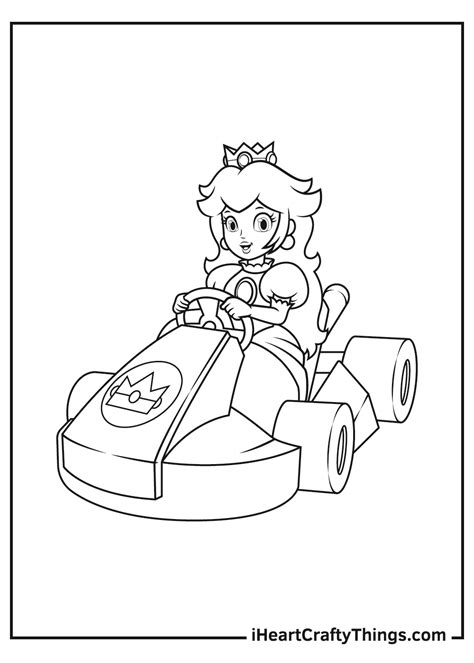Mario Princess Peach Coloring Page Super Mario Colori