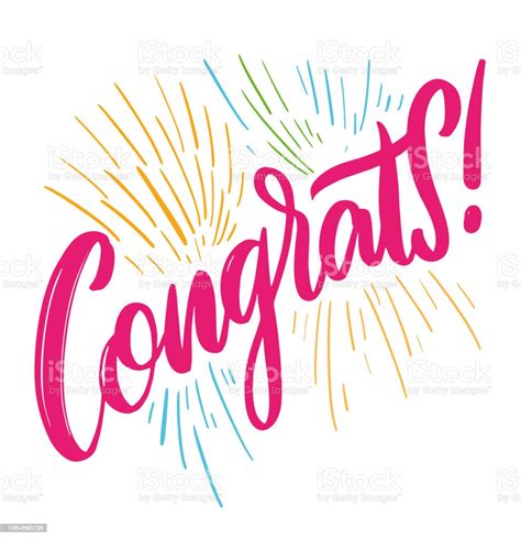 Congratulation Hand Written Lettering For Congratulations Card Greeting