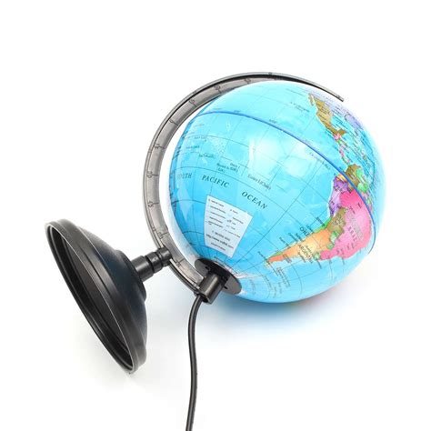 360 Rotation World Globe Map Led Light With Stand Home Office Desk