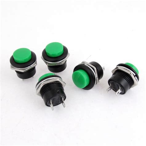 Ac 250v 3a Round Cap Momentary Push Button Horn Switch 5 Pcs For Car