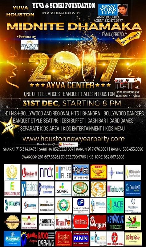 Jobs such as 1 day event crew, promoter etc. Midnite Dhamaka - Desi New Year Eve Party 2017 Houston in ...