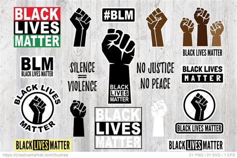 Black Lives Matter Vector Set Pre Designed Photoshop Graphics ~ Creative Market