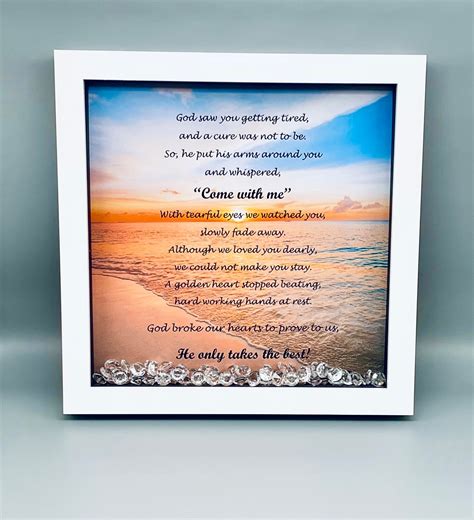 Religious Sympathy Poem God Saw You Getting Tired Picture Etsy Canada