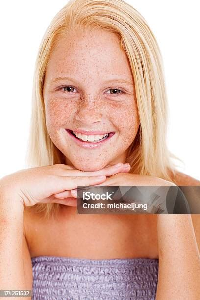 Cheerful Preteen Girl Headshot Stock Photo Download Image Now