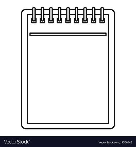 Blank Spiral Notepad Icon Outline Royalty Free Vector Image