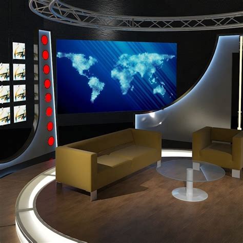 Virtual Tv Studio Chat Set 19 Cgtrader