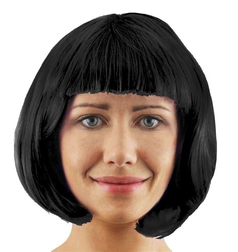 Bob Wig Fancy Dress Short Glossy Hair With Fringe 20s Flapper Cosplay 8
