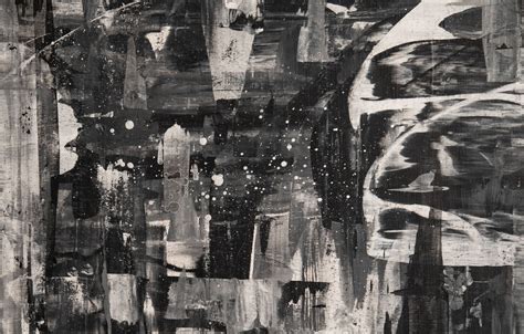 Pintura Abstracta En Blanco Negro Contemporáneo Etsy España