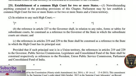 Article 231 Of Indian Constitution Youtube
