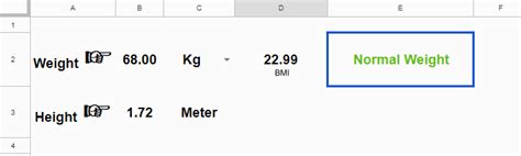 You can use them to easily locate your height and weight to determine your bmi score and the associated bmi category. Calculate BMI in Google Sheets - Formula and How to