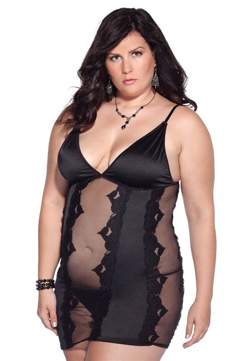 Plus Size Lycra See Through Chemise By Coquette