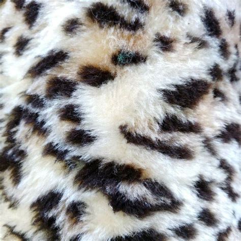 Snow Leopard Faux Fur Plush Fabric 109 In X 60 In Medium Pile Craft Photo Prop Snow Leopard