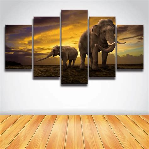 Hd Printed African Elephant Picture Painting Canvas Art Unframed 5