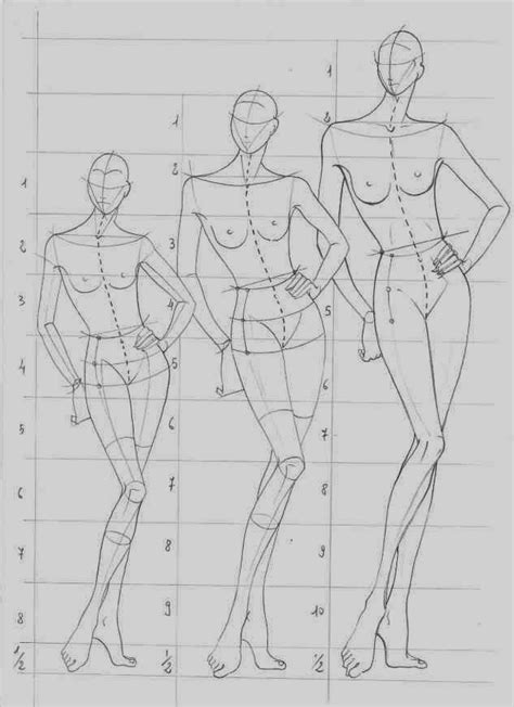 Three Female Mannequins Are Shown In This Drawing