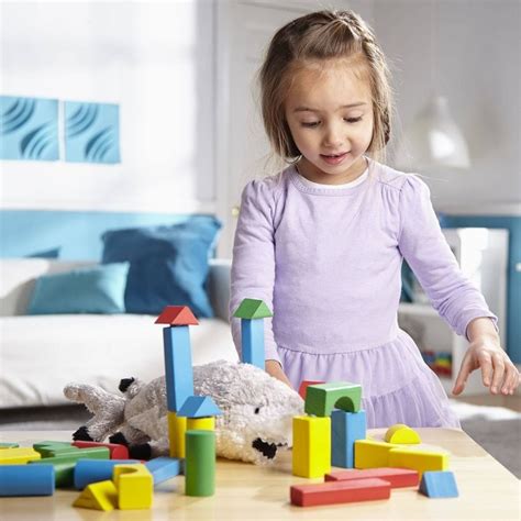 Melissa And Doug Wooden Building Blocks Set 100 Blocks In 4 Colors And