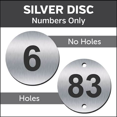 Silver Engraved table number discs | Silver Engraved Locker Number Discs