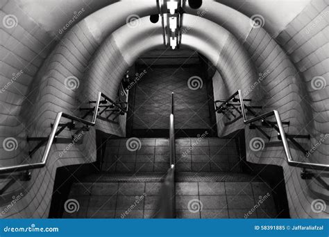 London Underground Stairs In Black And White Stock Image Image Of