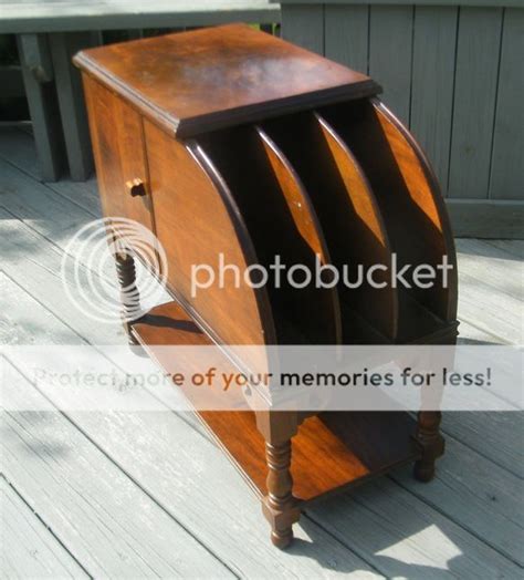 Antique Wood Humidor Magazine Rack Smoking Stand Table Ebay