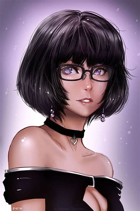 Violet 2 Girl Short Hair Anime Girl With Black Hair Girls With