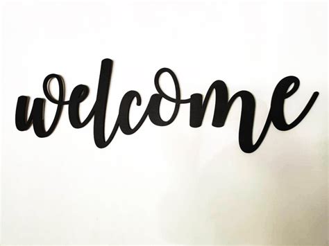 Large Welcome Wooden Sign 6 Wooden Word Cut Wooden Laser Etsy Australia