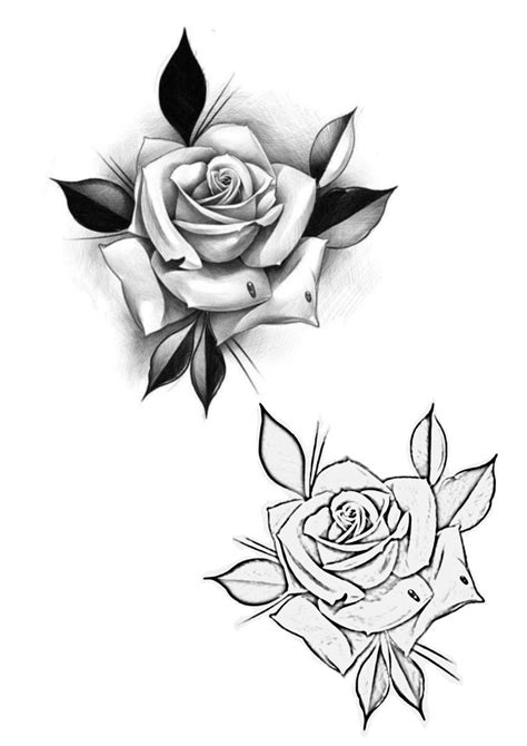 A Black And White Rose Tattoo Design