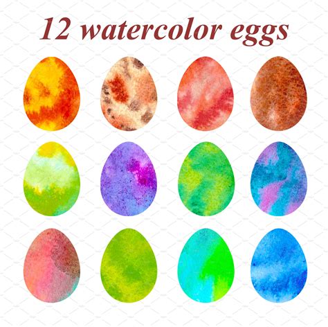 Watercolor Clip Art Easter Eggs ~ Illustrations ~ Creative Market