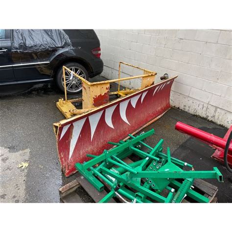 Yellow Metal 9 Angled Forklift Snow Plow Attachment