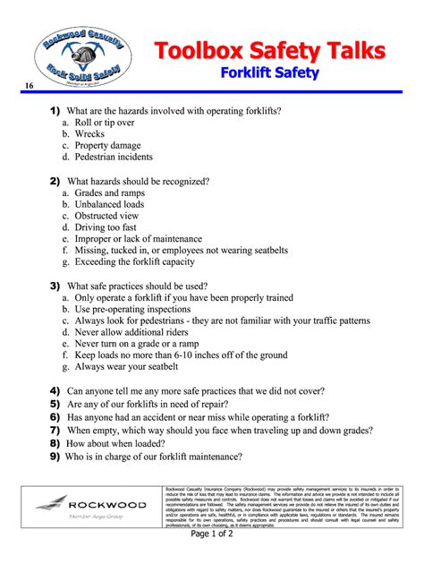 Forklift Toolbox Talk Pdf Fill Out And Sign Online Dochub