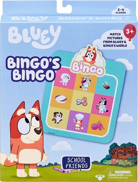 Bluey Juego De Cartas De Bingo De Bingo Amigos De La Escuela