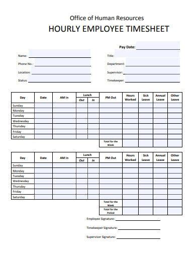 11 Hourly Sheet Templates In Pdf Free And Premium Templates