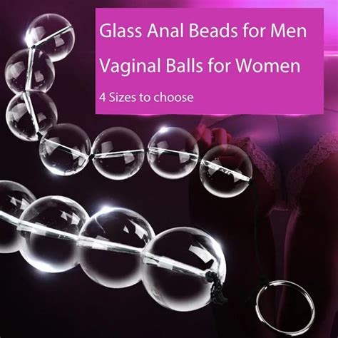 4 sizes glass anal beads vaginal balls anal plug butt sex toy female sex products vagina kegel