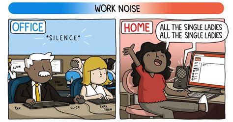 By purchasing this cartoon you agree. The Differences Of Working From Home Vs Working At An ...