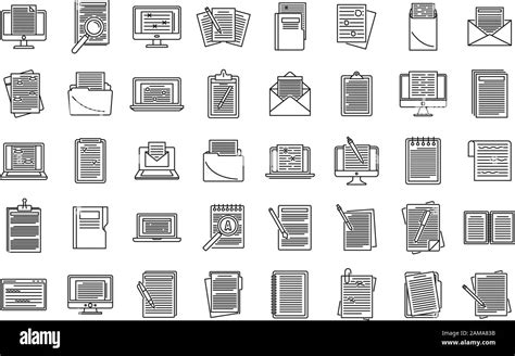 Editor Content Icons Set Outline Set Of Editor Content Vector Icons